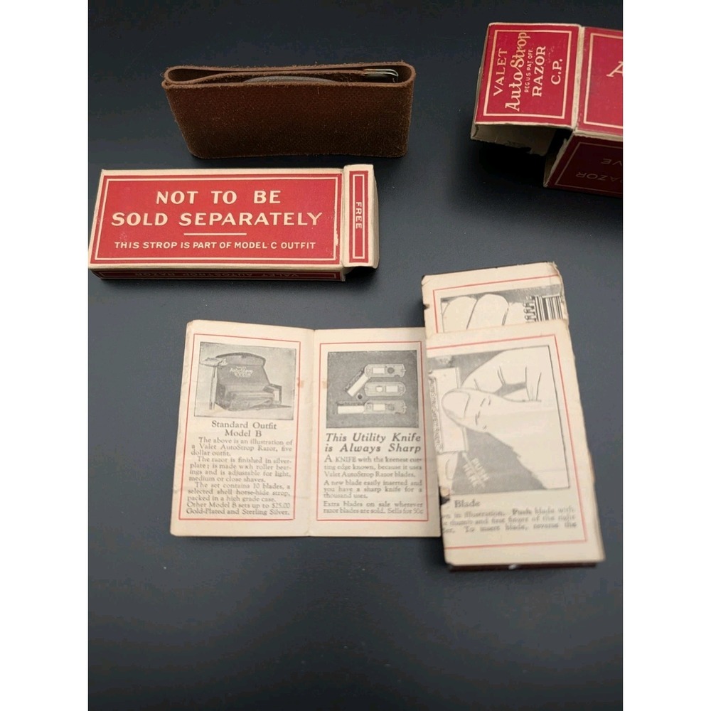 Vintage‎ Valet AutoStrop Razor Set w/ Orig. Box & Strap - Picture 8 of 12